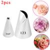 2pcs Rose Leaf Large Icing Piping Nozzles Russian Nozzles Pastry Tips Cake Decorating Tools Cream Fondant Pastry Nozzles  # 123