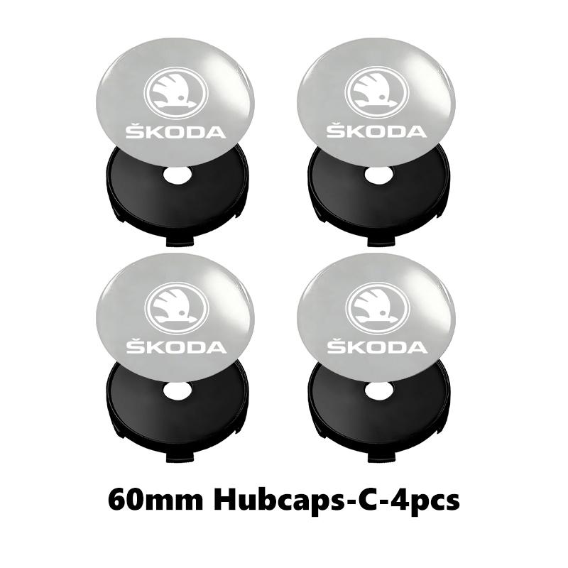 AAAAG1 Car Styling Wheel Center Hub Cap Badge Emblem Sticker Accessories For Skoda Fabia Kamiq Superb Scala Enyaq-iV MK3 VisionS Yeti