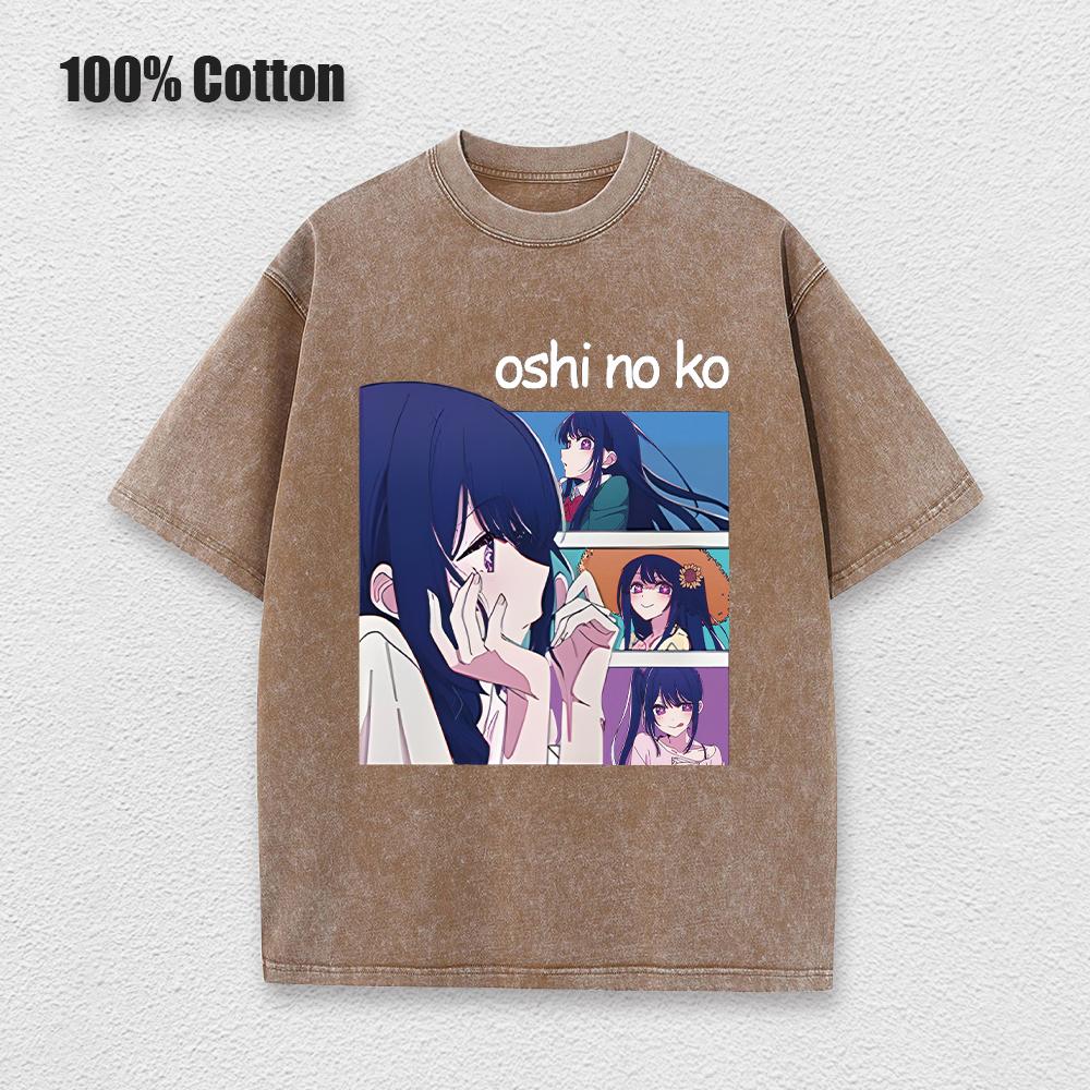 Acid Tshirt Kawaii Oshi No Ko Anime Ai Hoshino Cosplay Tshirt Hot Cartoon Fans Otaku TShirt Casual Solid Cotton Unisex Tee