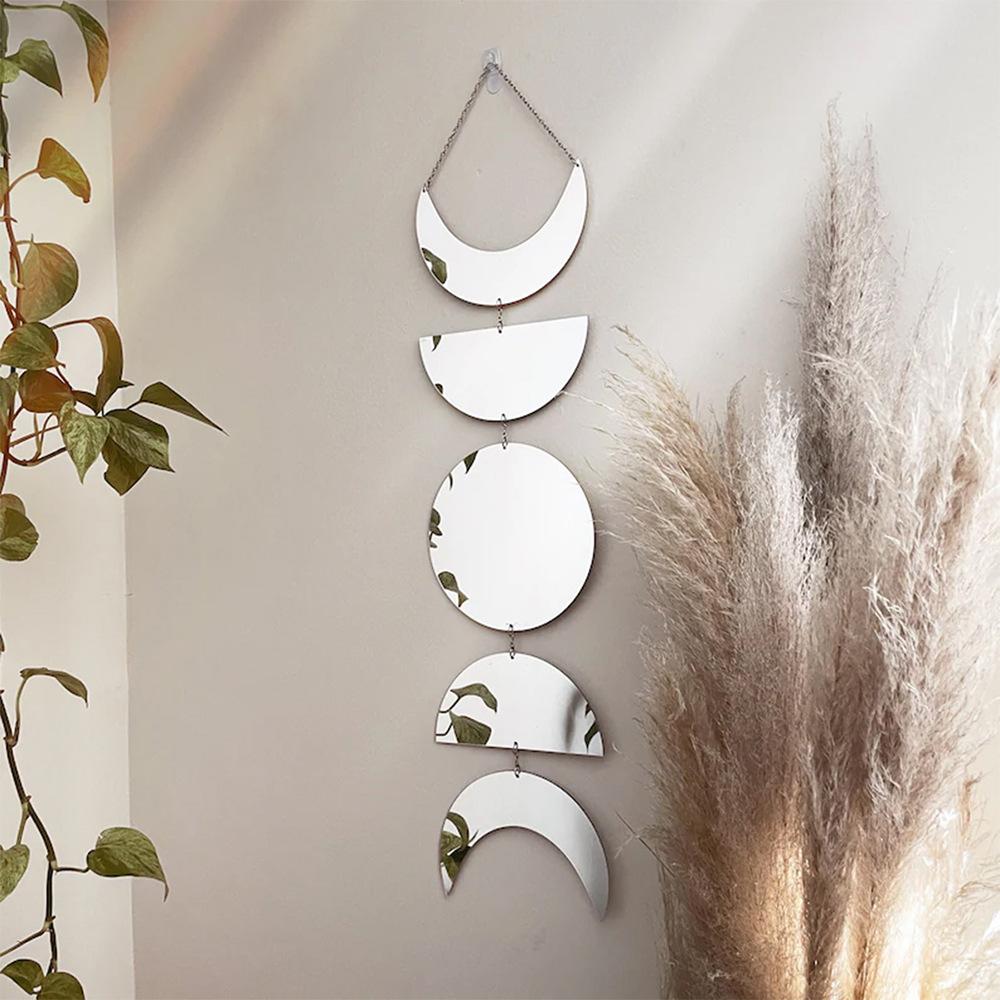 Nordic Minimalist Acrylic Sun And Moon Wall Mirror Trendy Ins Style Home Decor Creative Hanging Wall Art