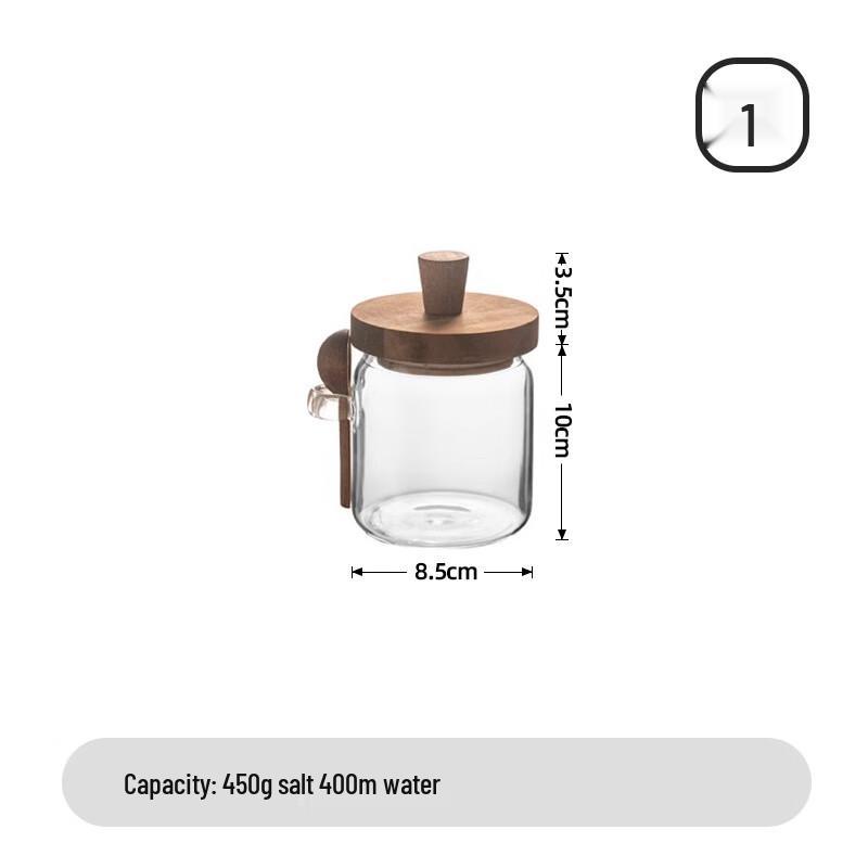 

High Borosilicate Glass Spice Jar with Wood Lid Small 400ml