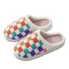 Chihuahua Slippers For Women Men'S And Women'S Indoor Home Warm Winter Colorful Plaid Printed Cotton Slippers Sandalias De Mujer
