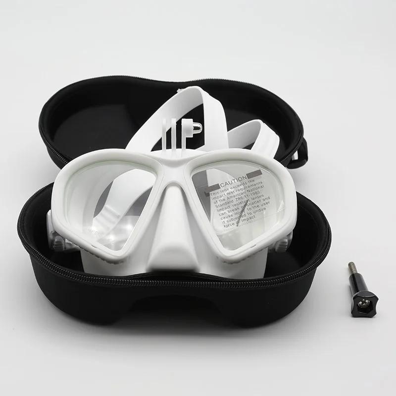 Masca de Apnee cu Două Lentile din Sticlă Securizată - Impermeabilă, Anti-Aburire, Mască de Snorkeling Electroplată cu Suport pentru Cameră