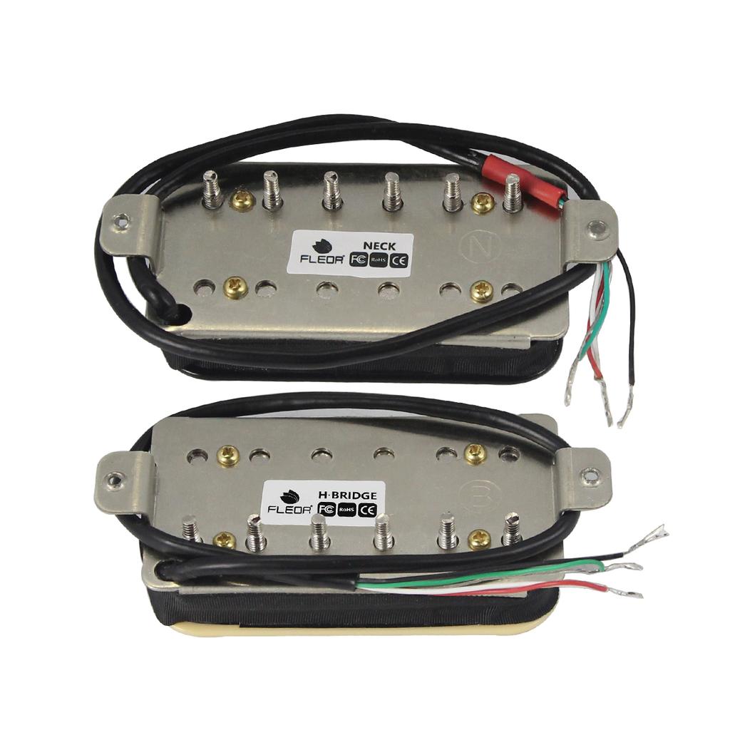 FLEOR 2PCS Ceramic Electric Guitar Humbucker Pickup Set 4 Wires Double Coil Pickups