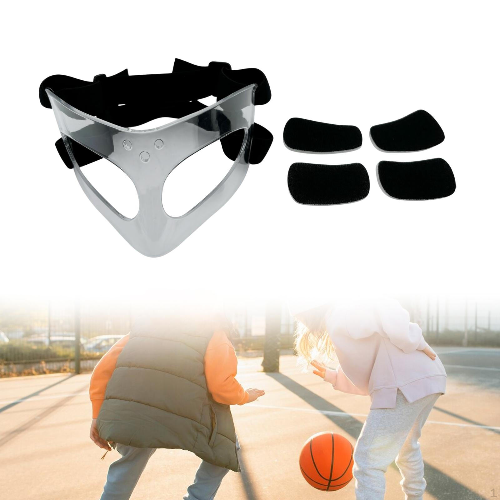 

Баскетбольная маска Защита носа с подушечками Оборудование для предотвращения столкновений Защитный щиток для лица Софтбол Black Padded