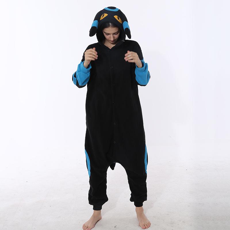 Hot-Selling Eevee Cartoon Animal Onesie Couple Halloween Theme Fleece Homewear