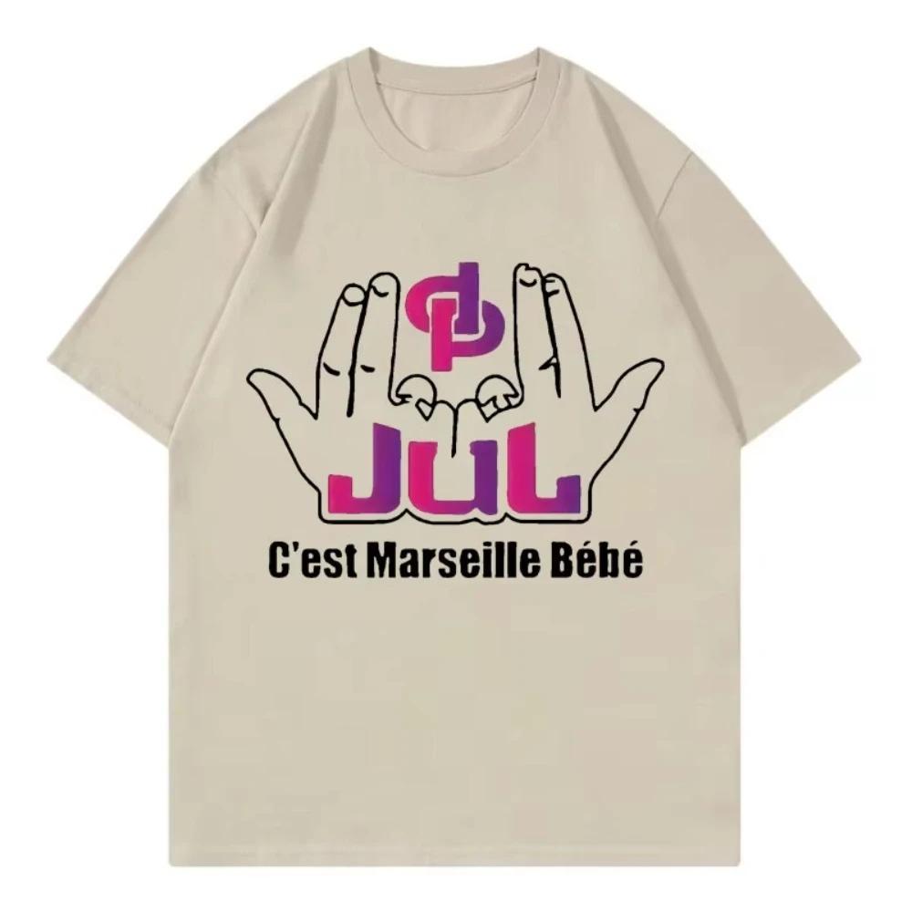 

2026 Summer Cotton T-shirts Unisex French Rapper Jul C est Marseille Bébé Graphic T Shirts Fashion Hip Hop Y2k Clothing T-shirts 4XL