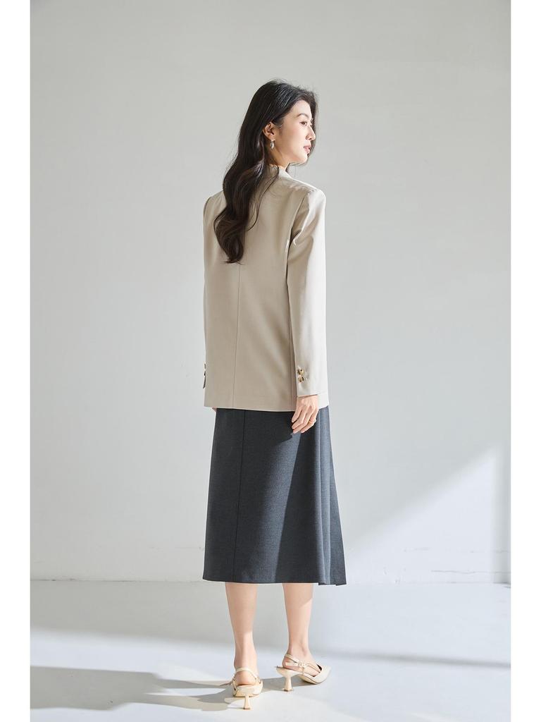 Spring-Summer Minimalist V-Neck Women's Loose Casual Suit Jacket