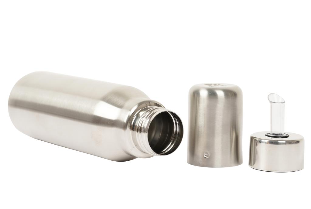 Bouteille distributrice d'huile en acier inoxydable Trifri, carafe à huile d'olive anti-fuite avec entonnoir anti-goutte, décoration de table de cuisine de ferme