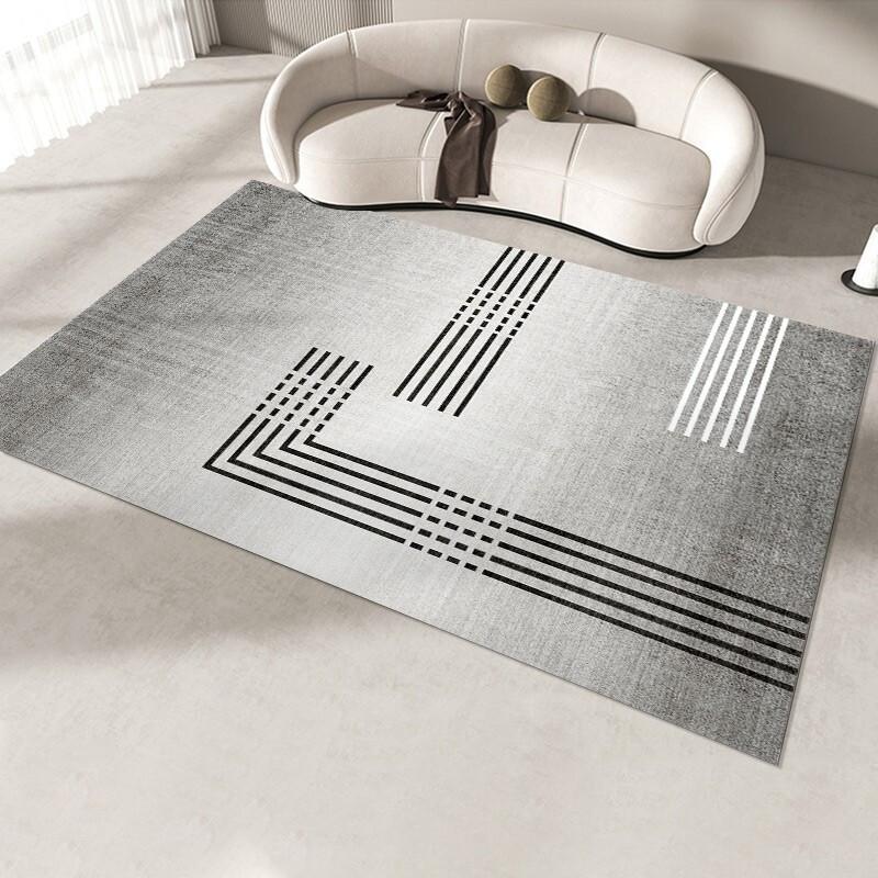 Modern Minimalist Geometric Pattern Floor Mat Checkerboard Pattern Living Room Coffee Table Mat Bedroom Bedside