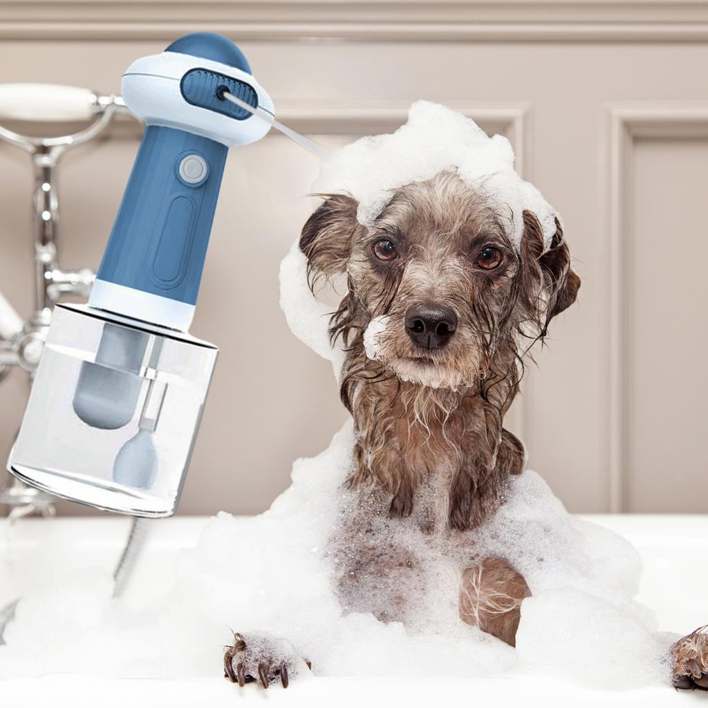 Yousheng 400ml Elektrischer Schaumshampoo-Spender für Hunde- und Katzenbad Wiederaufladbarer Seifen-Shampoo-Aufschäumer Blasenmaschine Haustier-Badezubehör