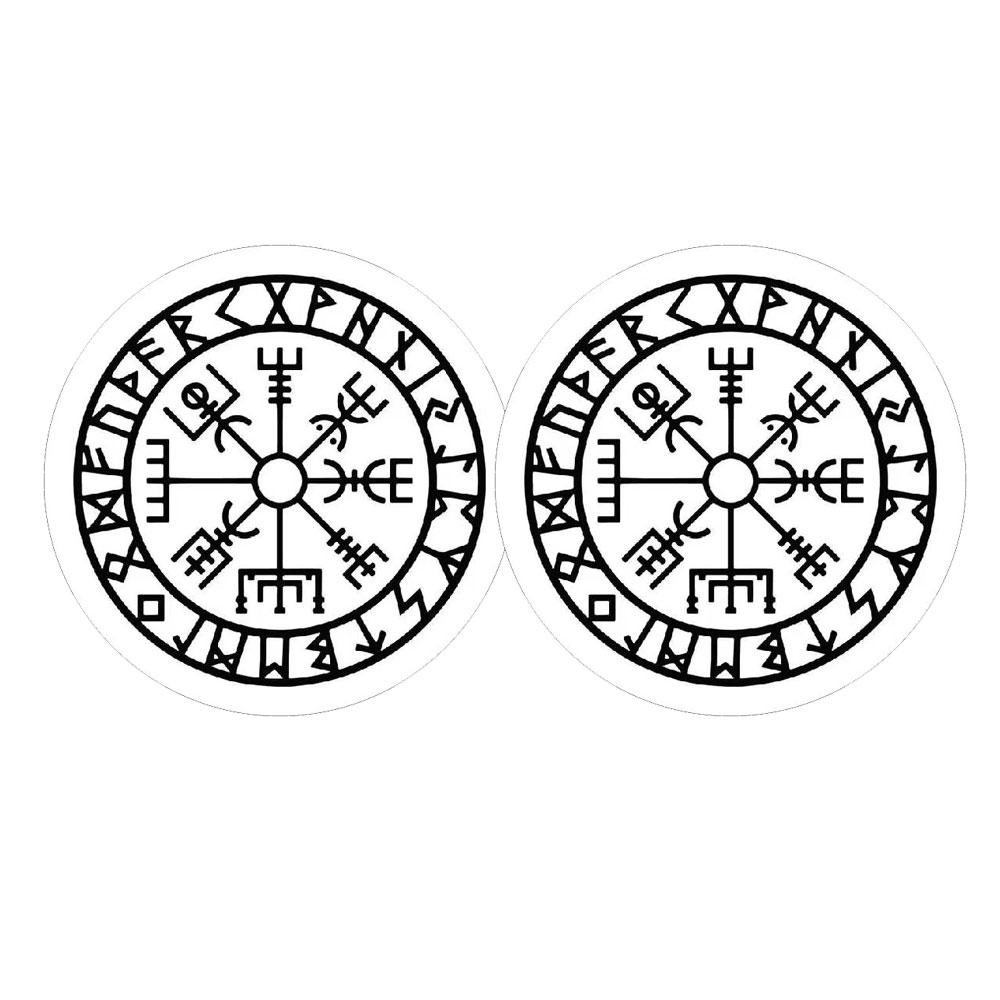 

2 шт., 7 см, универсальный скандинавский тотемный амулет викингов, противоскользящий коврик, подставка для DIY автомобиля, слот для чашки воды, аксессуары для дома, автостайлинг 7CM белый