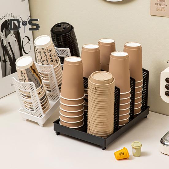 Verstellbarer Getränkehalter, Einwegbecherspender mit abnehmbaren Paneelen, Getränkebecher-Organizer für das Wohnzimmer, für Kaffeepads, Strohhalme