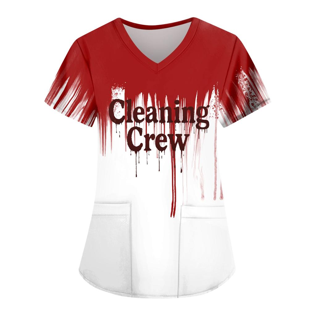 Dámské topy s krátkým rukávem volné topy velké velikosti ležérní topy s výstřihem do V krátký rukáv ležérní letní trička Dámské topy trička Pracovní oblečení