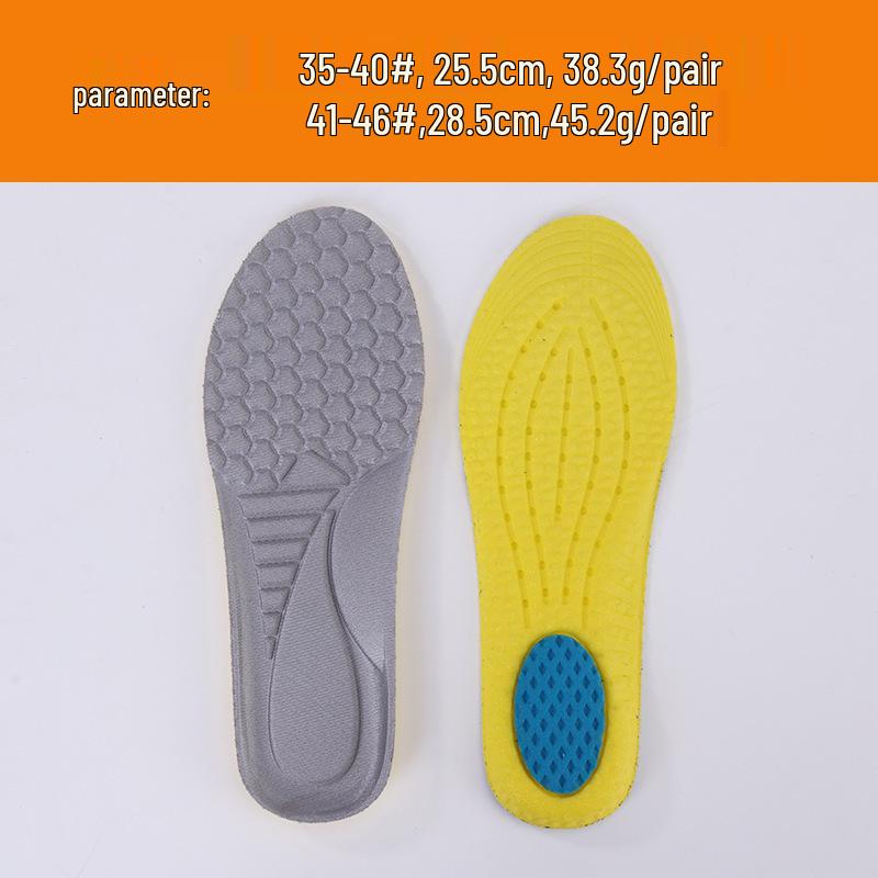 Men's Thickened Breathable Sports Insoles for Running & Military Training - Shock Absorbing, Deodorizing, Sweat-Wicking, Soft Full Soles.