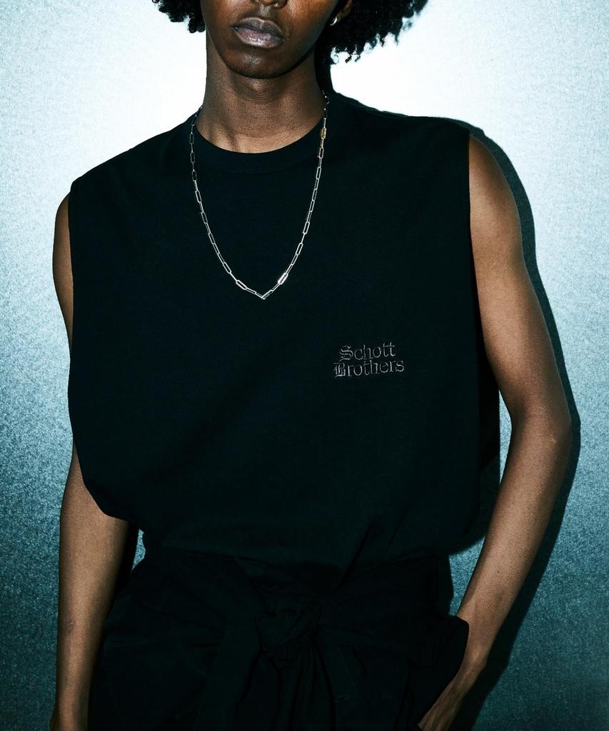Schott B.S. Sleeveless T-Shirt in Black Sheep, Men's, Size L, 410, Charcoal, 782-5137001