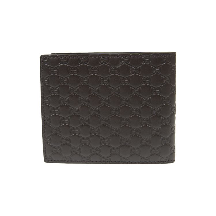 Gucci Vintage Logo Embossed Short Double Fold Leather Wallet Men wallet Brown 260987-BMJ1N-2044