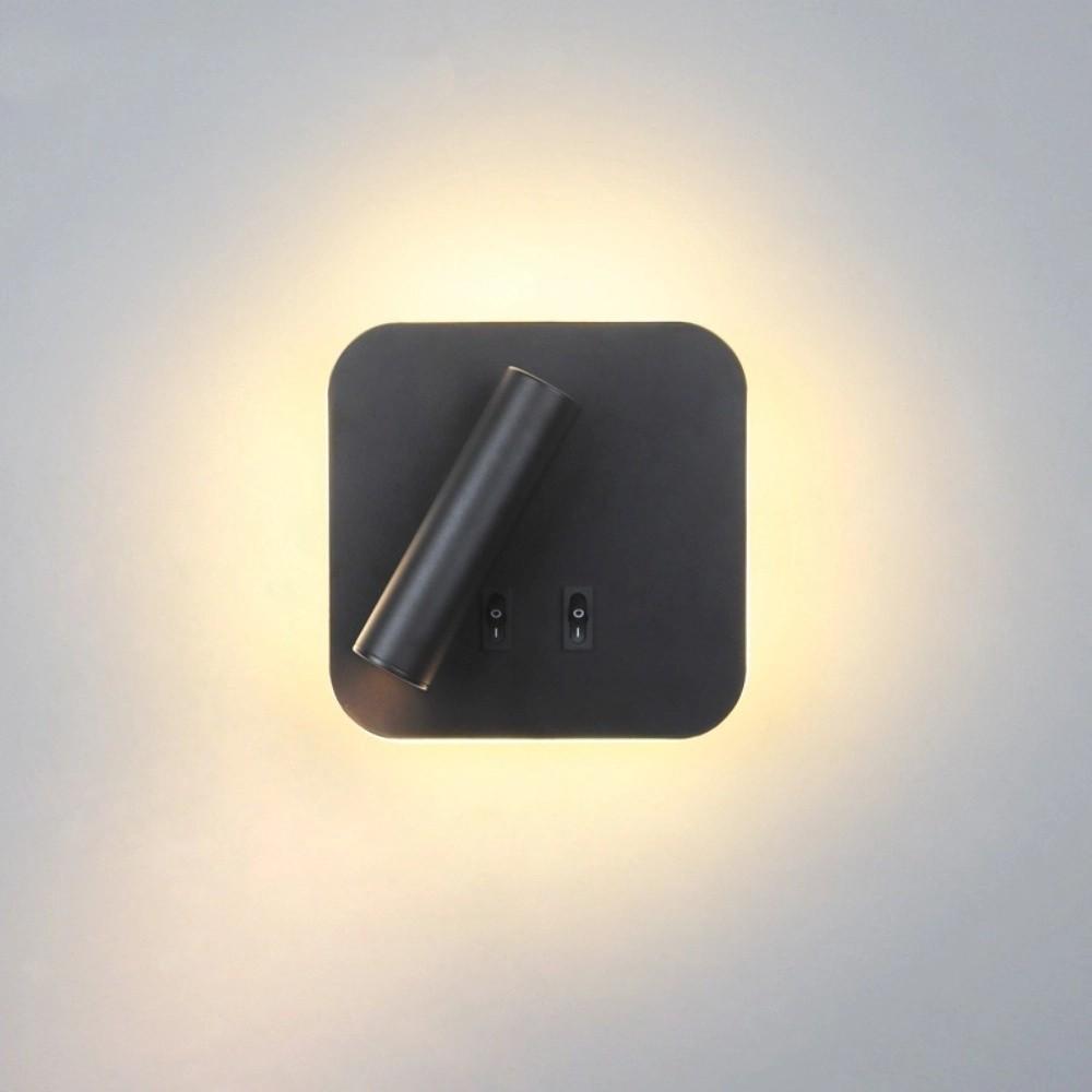 350 Degree Rotating Reading Wall Lamp Square Atmosphere Lighting Modern LED Wall Light  Living Room