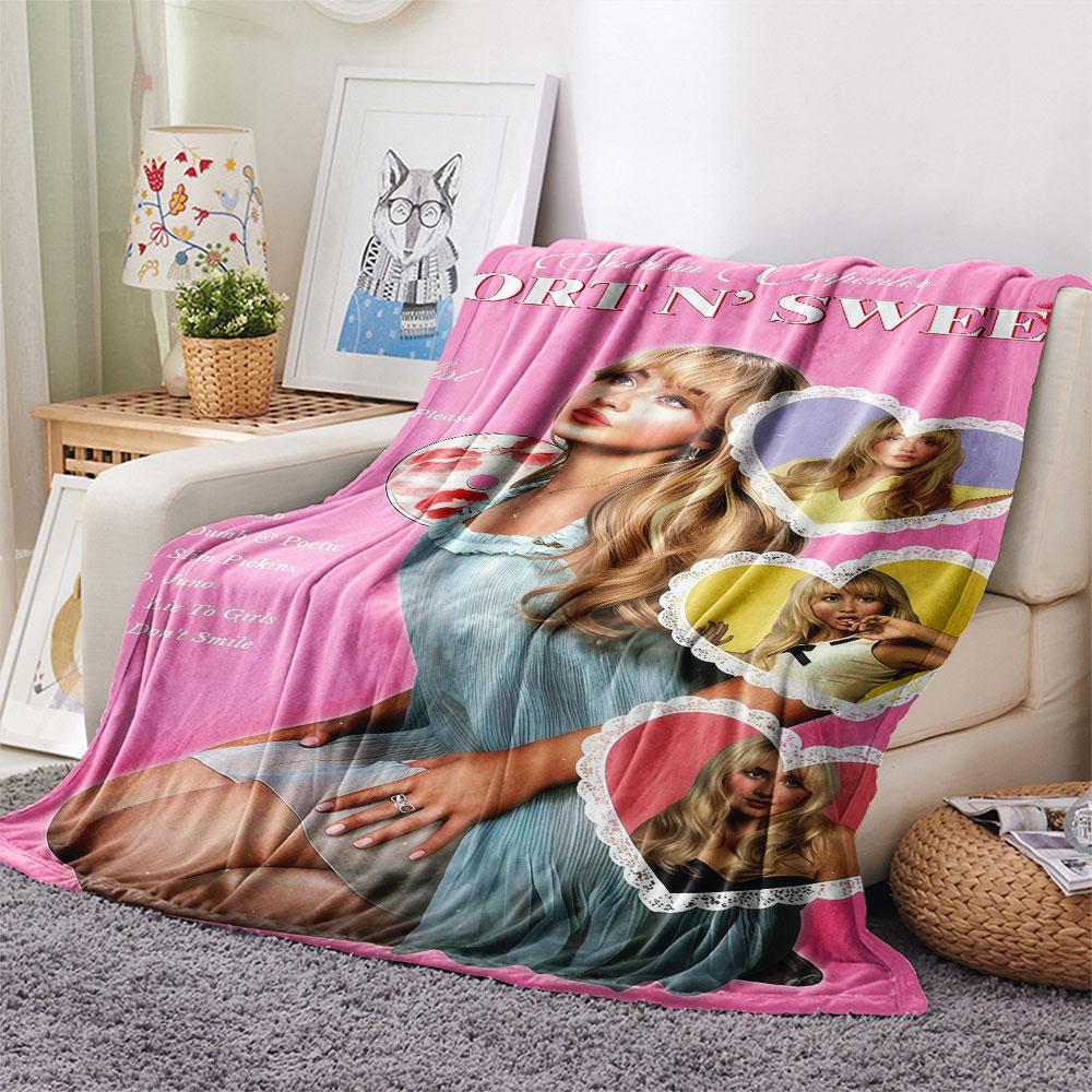 Sabrina Poster Printed Flannel Blanket, Soft Throw for Bedroom Sofa, Washable, Fan Merchandise, Great Gift.