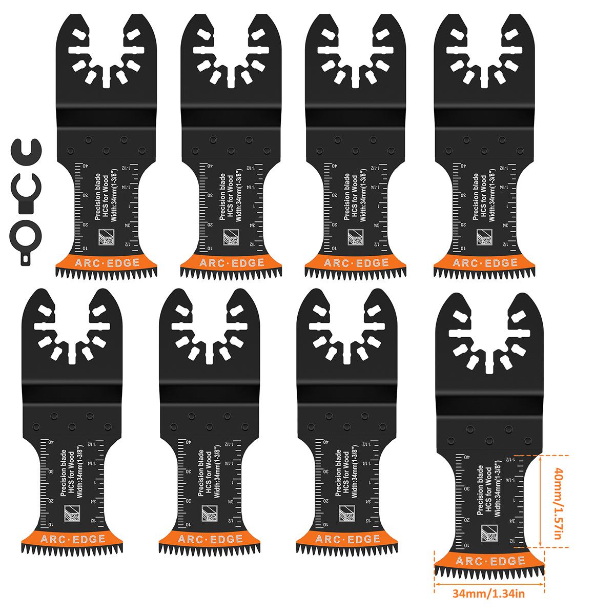 

12/8 шт. колеблющихся пильных полотен, титановое биметаллическое колеблющееся пильное полотно, полукруглые пильные полотна для резки дерева, гвоздей, пластиковых винтов