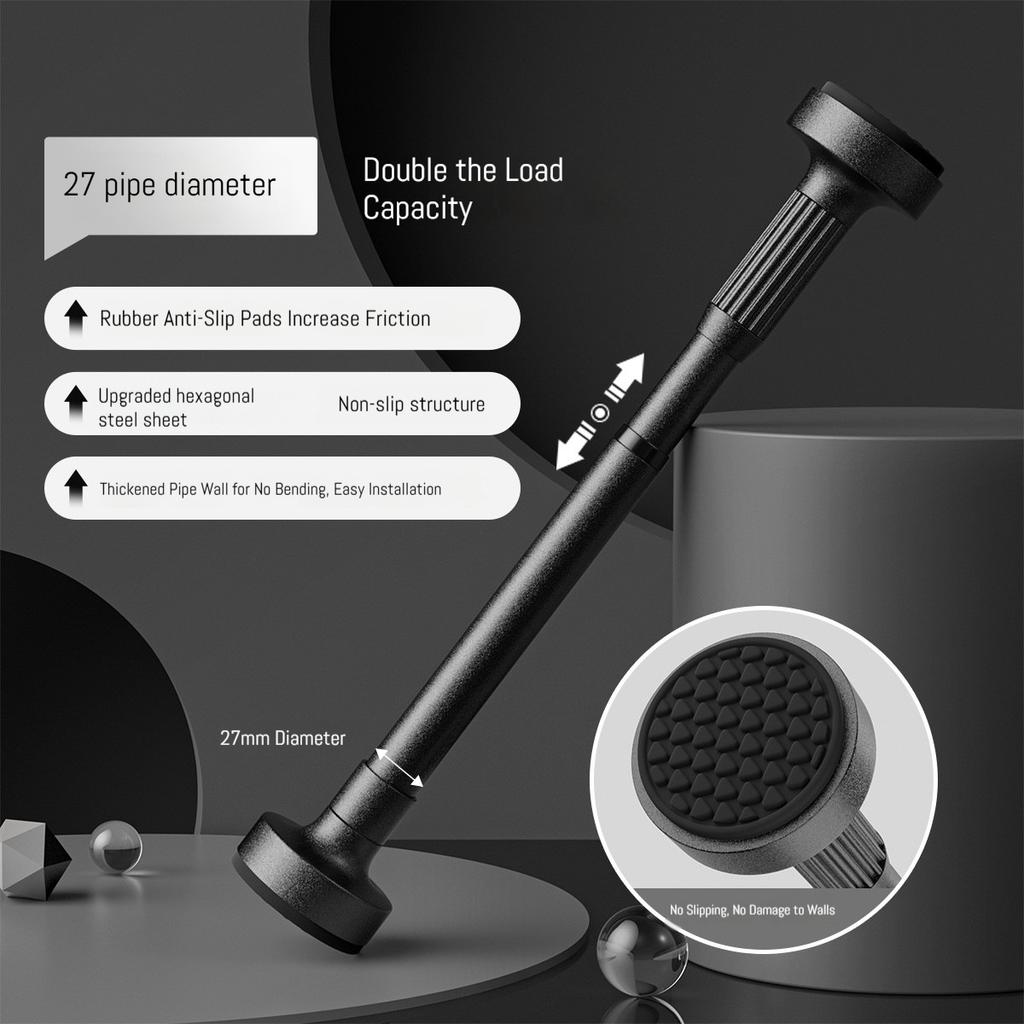 Multifunctional Extendable Rod Adjustable Stainless Steel Curtain Telescopic Pole Household Hanging Rod Bathroom Product 50-80cm