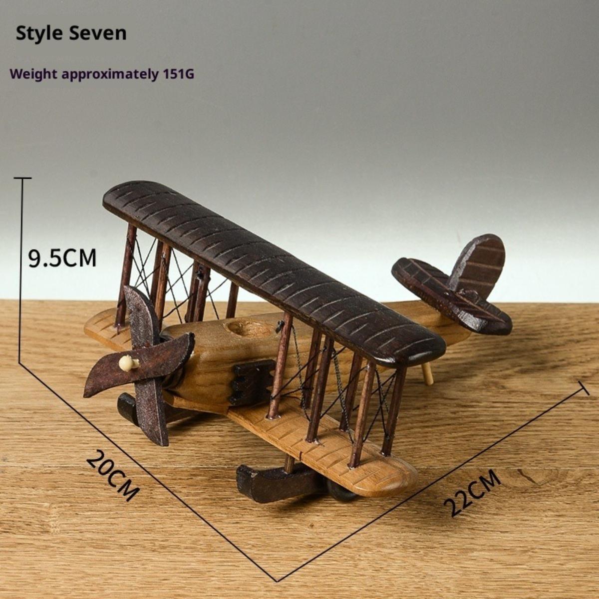 

Vintage Wooden Airplane Model - Handcrafted Desktop Decor, Rustic Home Office Display & Unique Aviation Gift