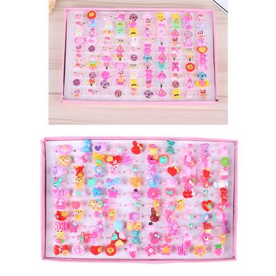 10Pcs Lovely Mixed Lots Cute Cartoon Children/Kids Resin Rings Jewelry Gift