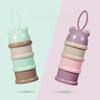 Colourful baby 3 tier milk powder box Individual tiered milk powder compartments Children's portable rotating milk powder box1PC