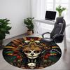 1pc Day of the Dead, Skull Office Round Area Rug, Under Office Chairs Bedroom Living Room Home Decor, Room Deco