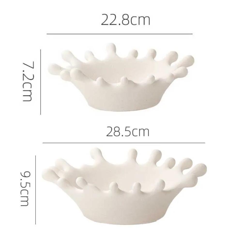 Crown-shaped Ceramic Fruit Bowl Creative Snack Bowl Storage Tray Dried Fruit Tray Fruit Basket Household Ceramic Tableware