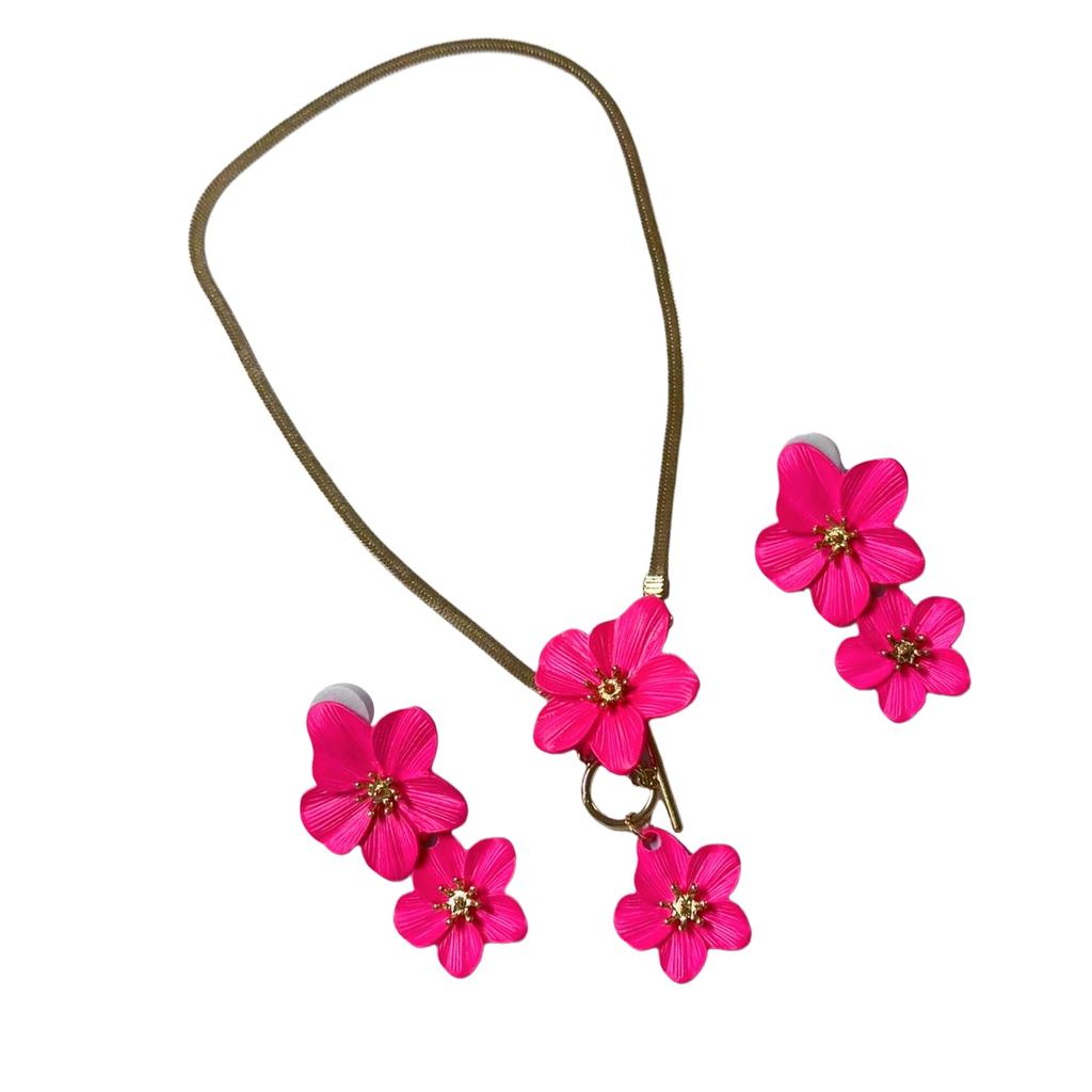 Elegant Floral Jewelry Set For Women Elegant Spring Summer Vacation Beach Essentials Alloy Lightweight Design