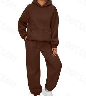 Women's Fall/Winter Casual Two-Piece Set Hooded Sweatshirt and Sweatpants