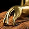 Vintage Brass Dachshund Statue Mini Standing Dog Sculpture Collectible Animal Ornament for Home Office Bookshelf Desktop Decor