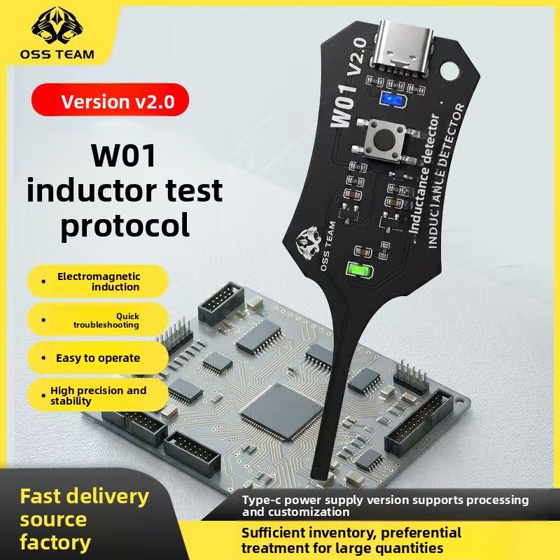 OSS W01 Type-C Inductance Tester In-circuit Coil Tester for iPhone and Laptop PCB Repair Fast Fault Diagnosis No Desoldering