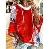 Women's Printed Hooded Sweatshirt, Elegant and Casual Plus Size Top