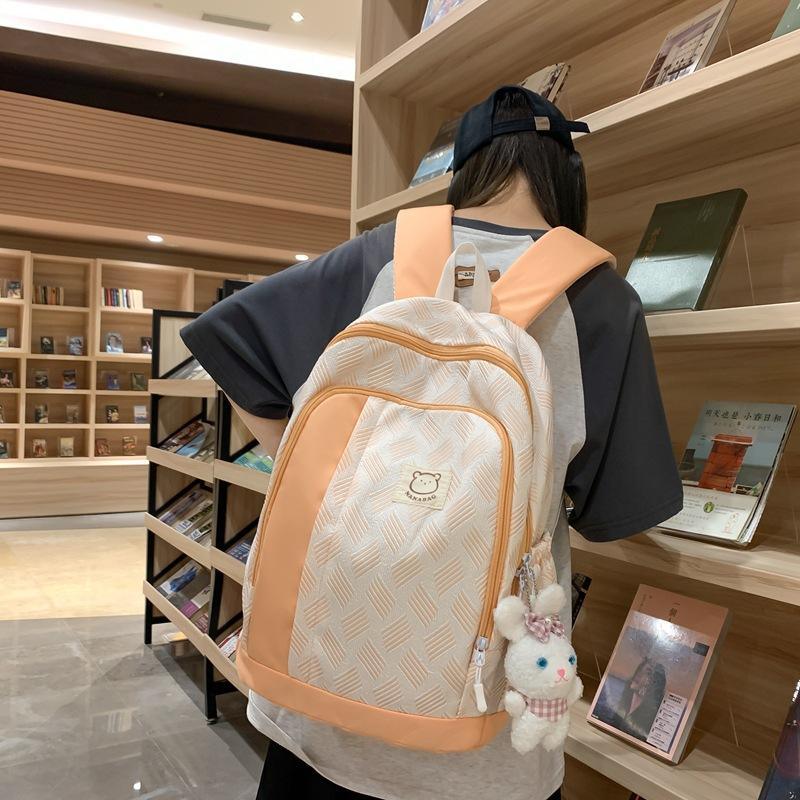 School bag girls college students new Japanese backpack high school junior high school students splicing large capacity simple backpack