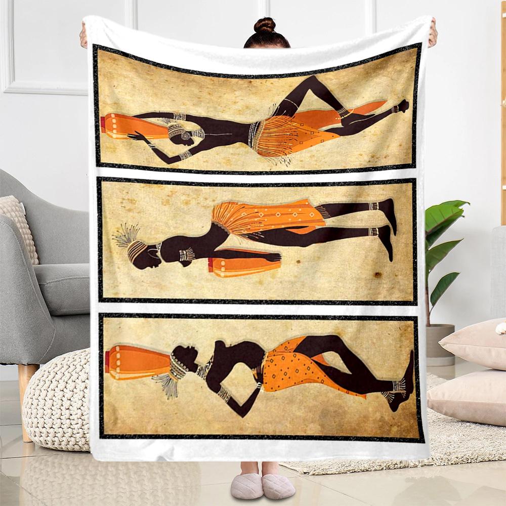 African Style Blanket Warmthful Decor Perfect for Sofa Bed Bedding All-Season Use Playful Design Gifts For Family Or Friends