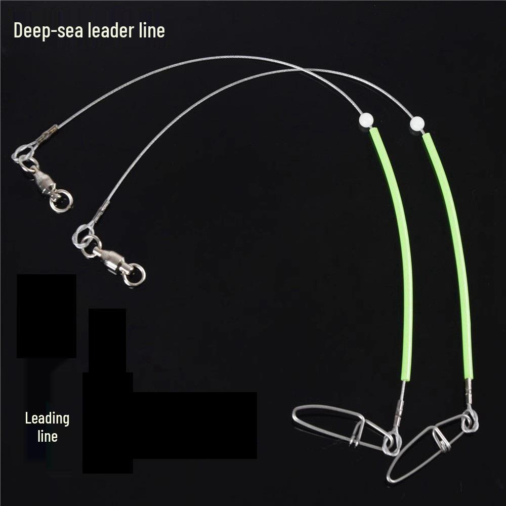 Флуоресцентный стальной поводок для рыбалки: Морская и лодочная оснастка против укусов 30cm-1.0