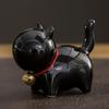Tea Pet  Ceramics Ornaments Gold Painted Boutique Tea Table Accessories Kitten Creative Ceramics Cute Kitten Ornament Animal