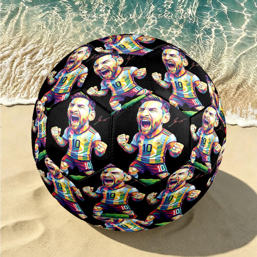 1pc Messi Miami Soccer Ball Size 5, Machine-stitched, Suitable for Practice Matches/tournament Training for Sports, Lightweight and Durable. C7012