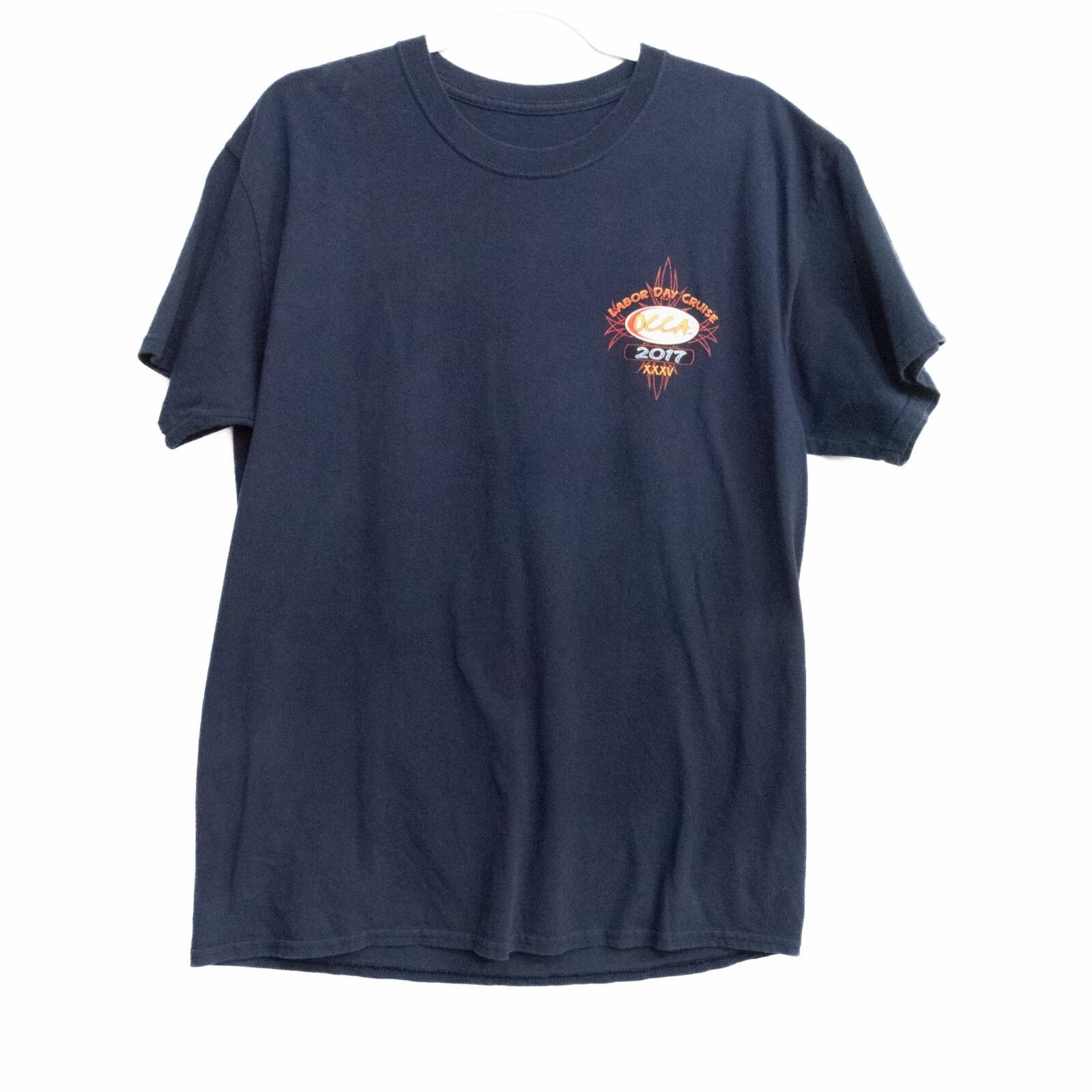 Labor Day Cruise Men Navy Blue TShirt Graphic Labor Day OCCA 2017 Short Sleeve L XXXL