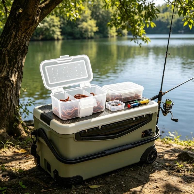 Portable Live Baits Container Hanging Waist Baits Storage Box Baits Holder Fishing Tackle Box Fishing Accessories