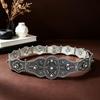 Caucasian Metal Carved Rivet Wedding Belt: Adjustable Decorative Women's Waistband
