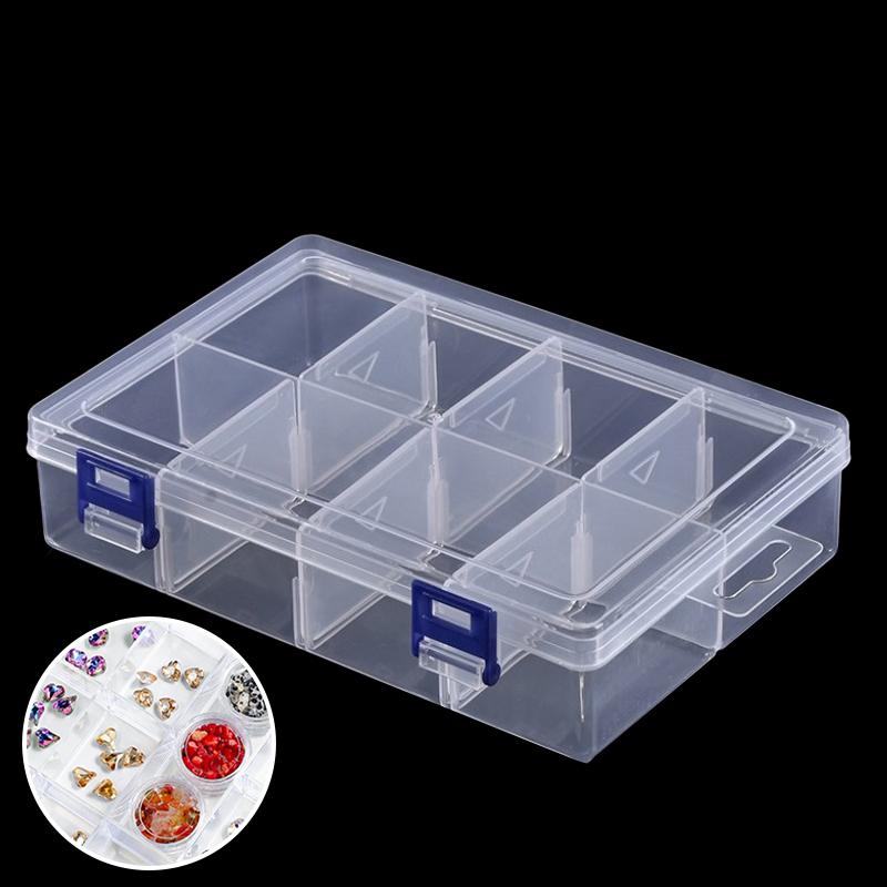 Scatola Portaoggetti per Unghie per Lima da Lucidatura Buffer Contenitore Rettangolare Plastica Strumenti per Trucco Astuccio Porta Pennelli per Disegno Unghie Scatola Portaoggetti