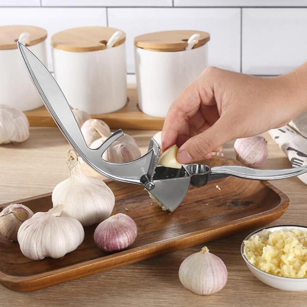 2 in 1 Garlic Press Rust-proof Garlic Squeezer Practical Garlic Masher  Olive