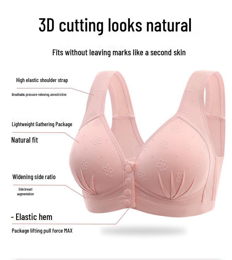 Plus Size Front Closure Wireless Push-Up Seamless Tank-Style Back Women's Underwear