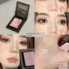 Purple Iris Flower! Colorful Single-Color Eyeshadow, Matte Single Blue Highlighter, Sparkling Pink Base, White and Green