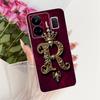 For Realme GT Neo 5 Case Transparent Luxury Crown A-Z Letters 2D Flat Pattern Soft Phone Case For Realme GT Neo5 RMX3706 Cover