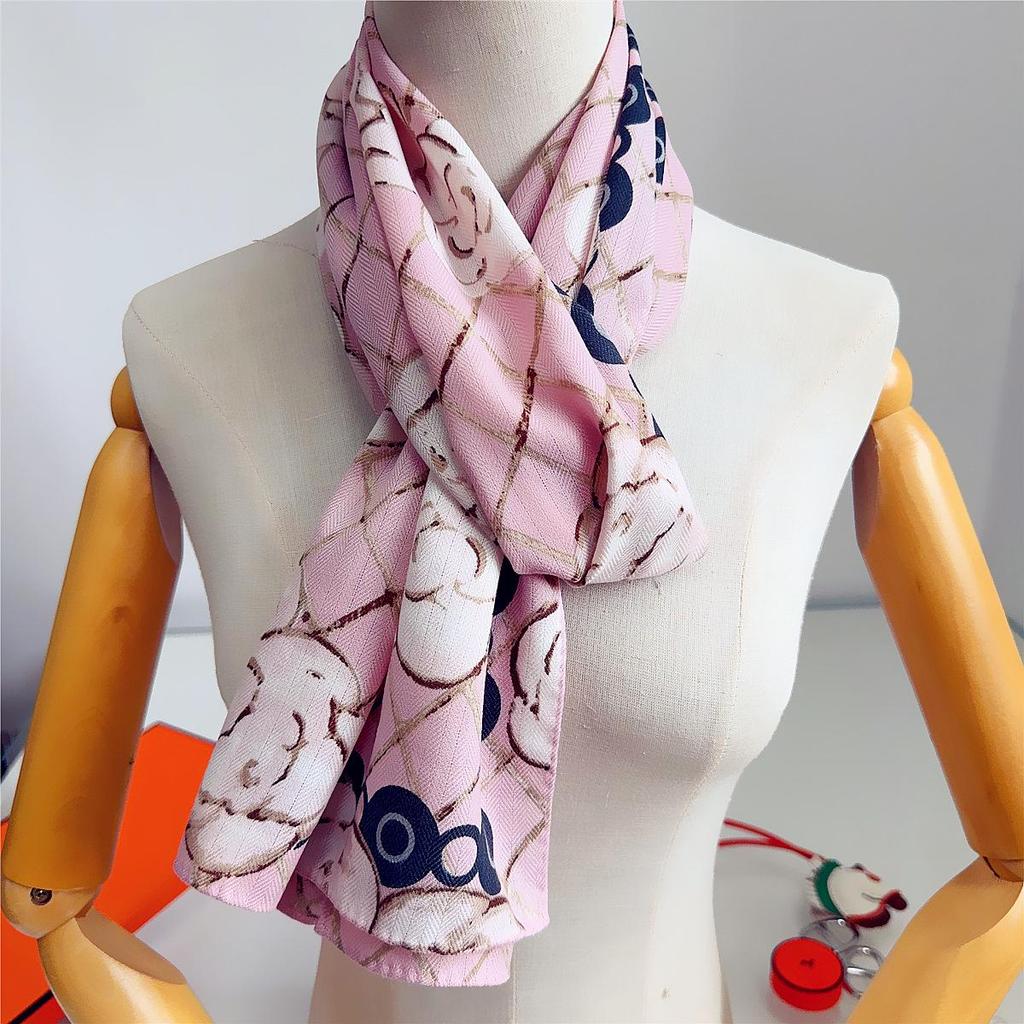 Herringbone Velvet Scarf: Winter, Versatile, Thickened, Hand-Rolled Edges, Small & Long