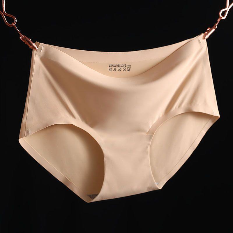 Luxurious Women Seamless Panties Ice Silk Mid Waist Briefs With Timeless Style